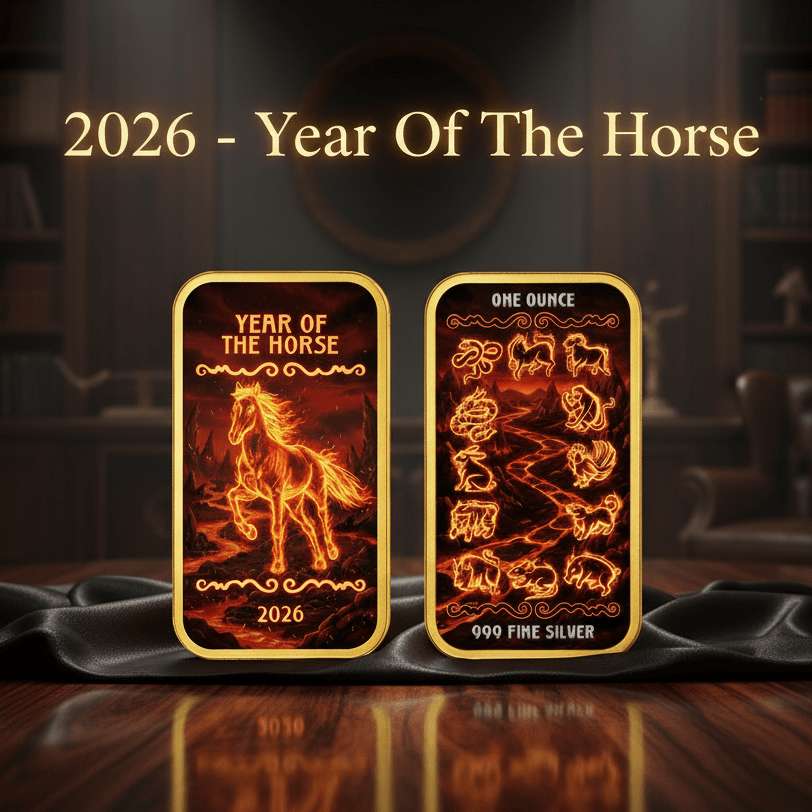 2026 Pamp Year of the Horse "Wildfire Edition" 1oz .999 Silver Bar - Captain’s Chest Bullion
