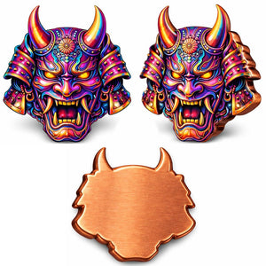2026 Shaped Oni Mask Colorized 5oz AVDP .999 Shaped Copper - Captain’s Chest Bullion