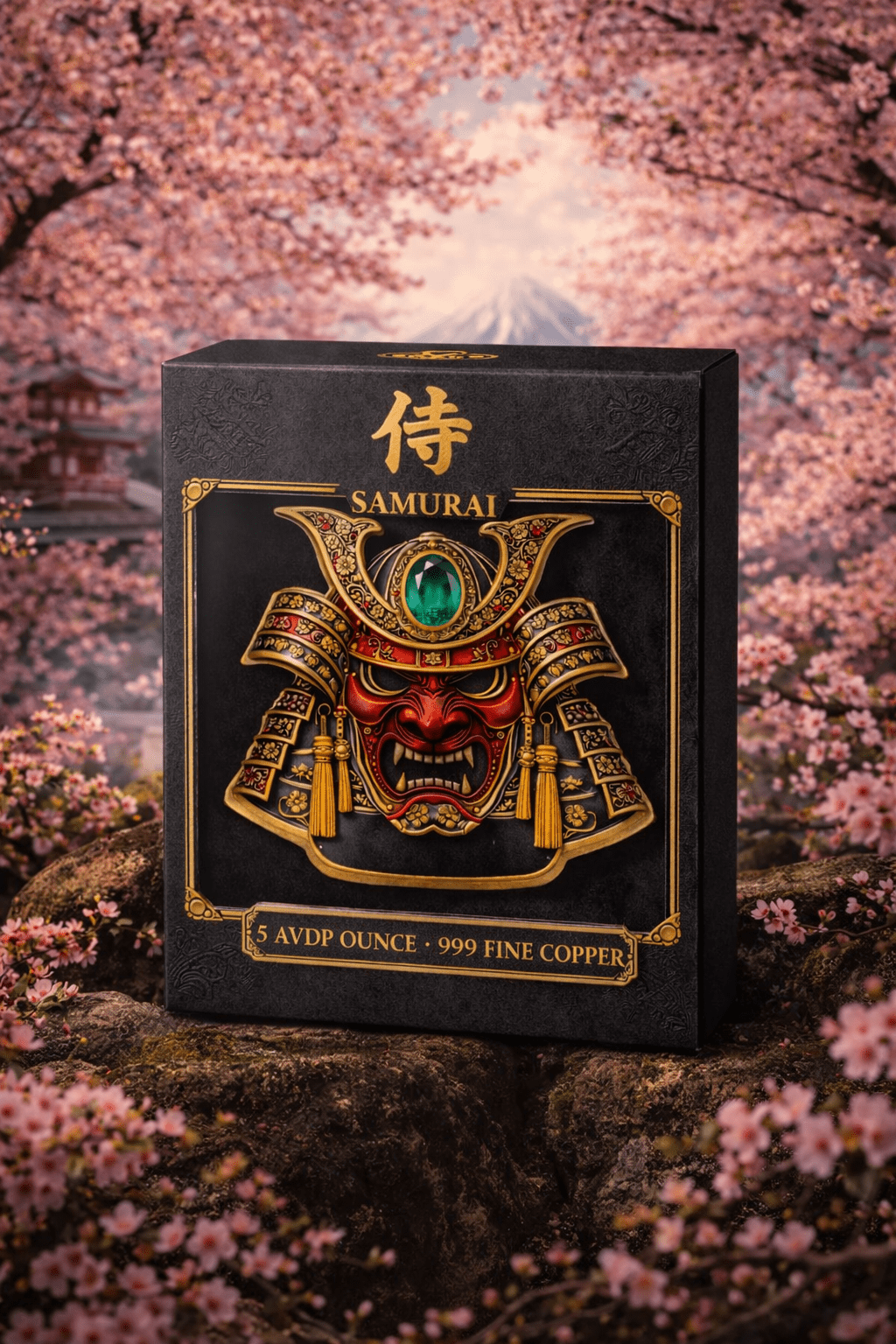 2026 Shaped Samurai Mask 5oz .999 Fine Copper - Captain’s Chest Bullion