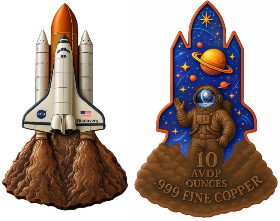 2026 Space Shuttle 3D 10 Ounce .999 Colorized Copper in Capsule - Captain’s Chest Bullion