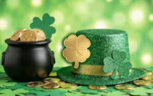 2026 St. Patricks Day Shamrock .999 Shaped Fine Gold in Card - Captain’s Chest Bullion