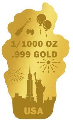 2026 USA 250 Years New Year 1/1000 oz .9999 Gold Shaped in Card - Captain’s Chest Bullion