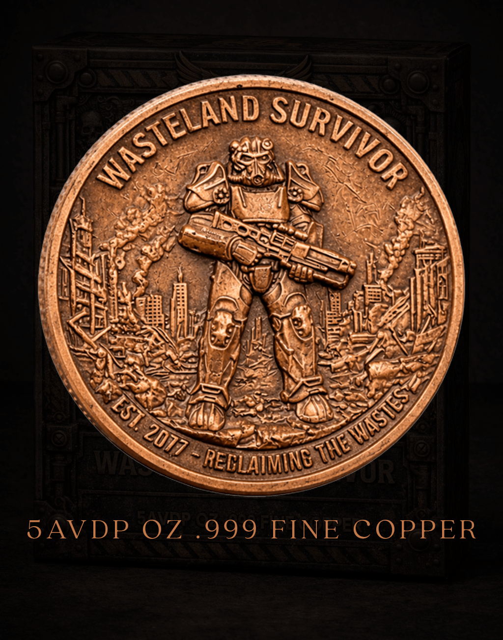 2026 Wasteland Survivor Antiqued Copper .999 5oz Medal - Captain’s Chest Bullion