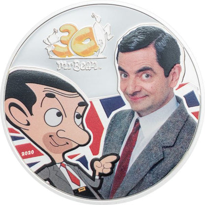 Cook Islands 2020 5usd Mr Bean 30th Ann Celebration 1 Oz Silver Proof Coin