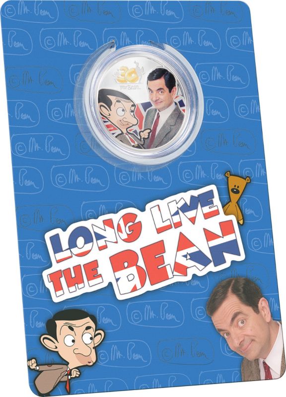 Cook Islands 2020 5usd Mr Bean 30th Ann Celebration 1 Oz Silver Proof Coin