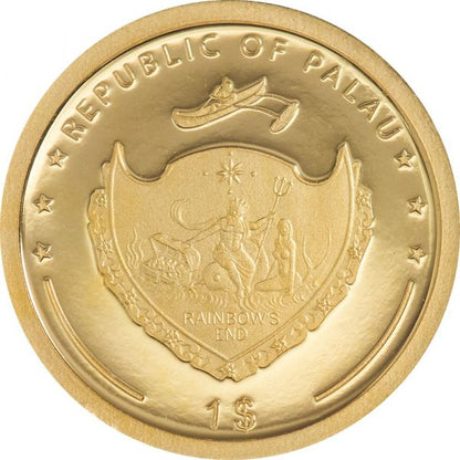 Palau 2021 1$ - Four Leaf Clover 2021 - 1g .9999 Proof Gold Coin