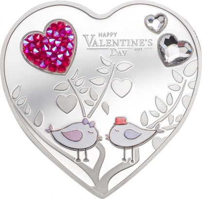 Cook Islands 2021 5usd Happy Valentine’s Day  20g Proof Silver Coin