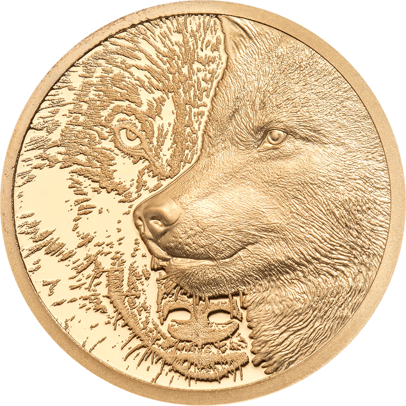 Mystic Wolf 1/10 oz gold coin 9999 Ultra High Relief Proof