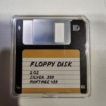 2 oz Floppy Disk Colored Version Series: Tech .999 Silver Coin