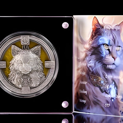 2 oz The Ship Cat Extra Specs: UHR & glow in the dark .999 Silver Coin