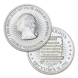 Intaglio Washington Bust Bill Of Rights 2a  2 Troy Ounce 50mm