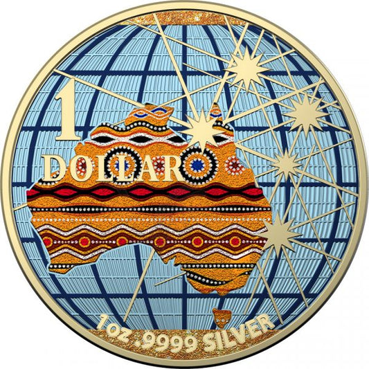 Australia 2020 1USD Beneath the Southern Skies Ornament 1 Oz Silver Coin