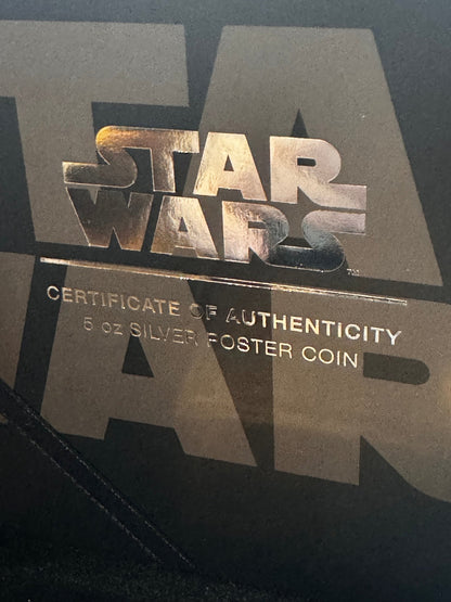 2024 NZM 5oz Colorized Star Wars The Force Awakens.999 Silver Coin