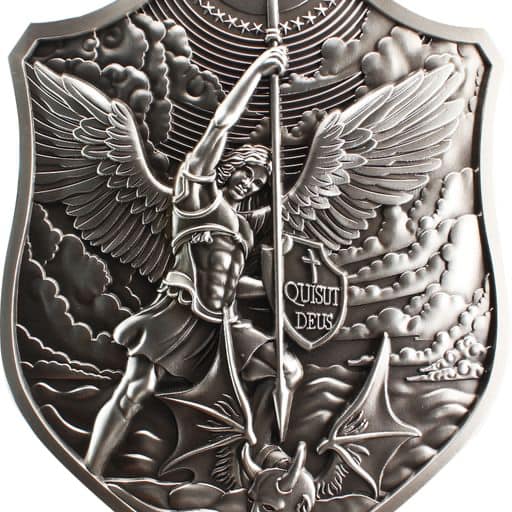 Komsco St. Michael Shield 1/2ozt .999 Fine Silver Stackable Silver