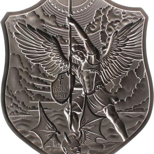 Komsco St. Michael Shield 1/2ozt .999 Fine Silver Stackable Silver