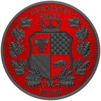 Germania 2019 Britannia Germania Ruthenium and Space Red Silver Coin