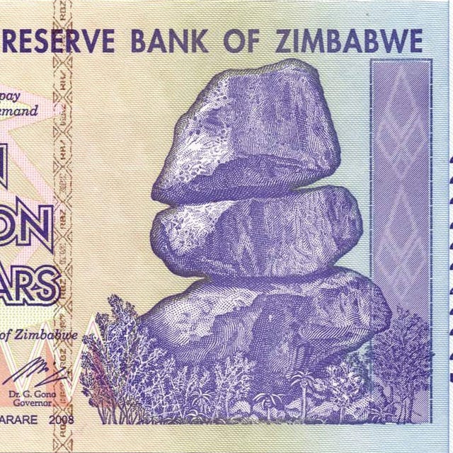 ZIMBABWE 10 BILLION DOLLARS USED 2008 Hyperinflation