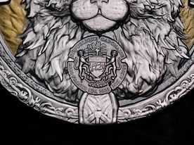 2 oz The Ship Cat Extra Specs: UHR & glow in the dark .999 Silver Coin