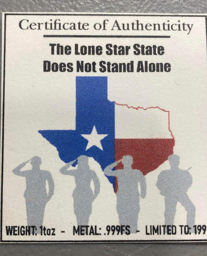 2024 Texas Lone Star Border Security National Guard .999 Silver Art Bar