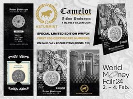 Arthur Pendragon 1oz 999 Silver Bullion World Money Fair Special Limited Edition 1st 200