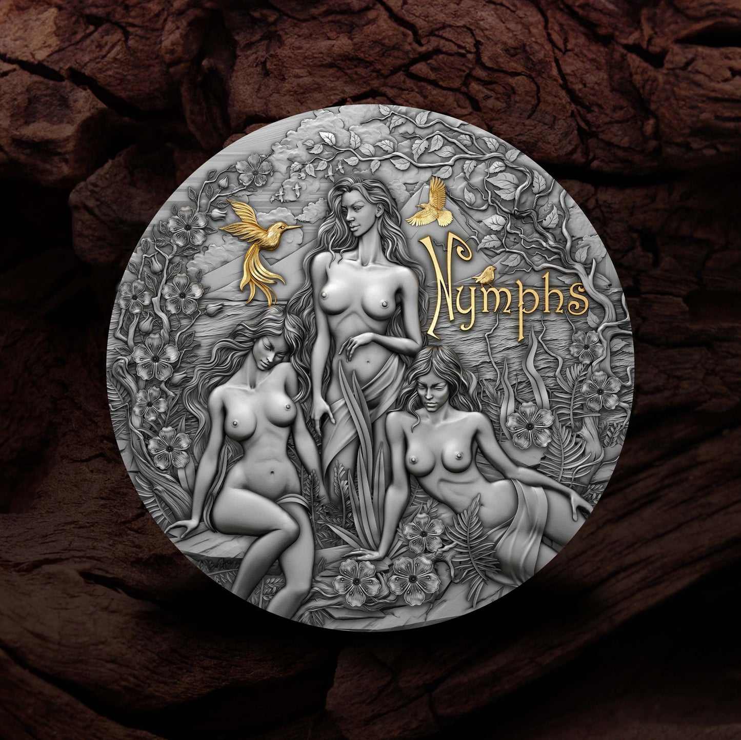 2024 2 oz Nymphs  Antique and Gold Gilding