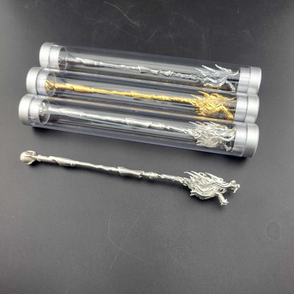 1oz .999 Fine Silver Dragon Staff Gold Gilt