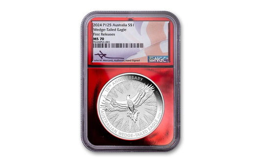 2024 Australia 1oz Wedge-Tailed Eagle NGC MS70 FR w/Red Foil Core