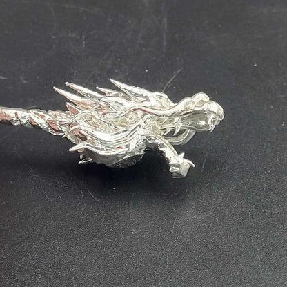 1oz .999 Fine Silver Dragon Staff Gold Gilt