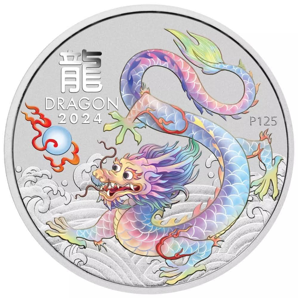 2024 Perth Mint Australia Brisbane Money Expo ANDA Show - WHITE DRAGON 1 oz