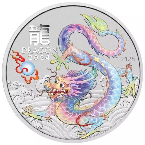 2024 Perth Mint Australia Brisbane Money Expo ANDA Show - WHITE DRAGON 1 oz