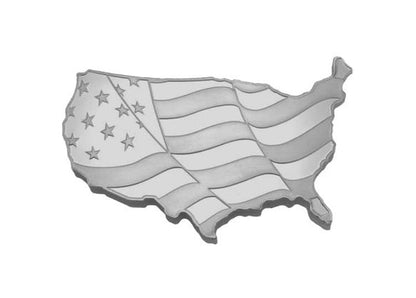 5oz USA Flag Shaped Continent Bar .999 Silver Bullion