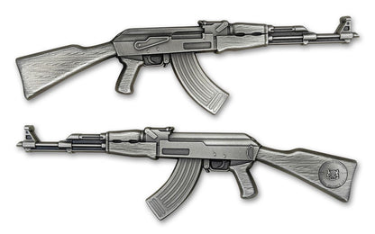 2024 Chad 10,000 Francs 2oz .999 Silver AK-47 Rifle Antiqued Coin