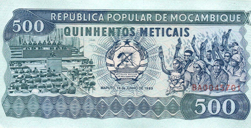 MOZAMBIQUE 500 Meticais 16/06/1989 UNC