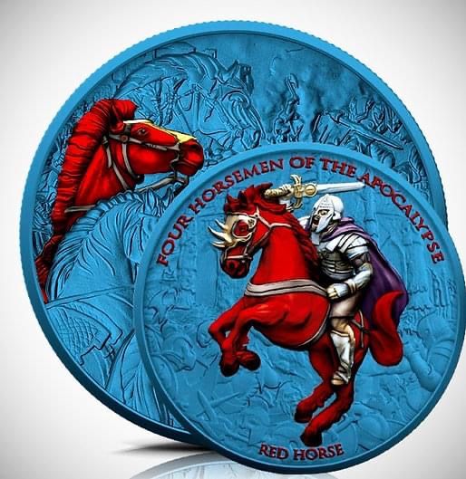 1oz Space Blue Red Horse Coin .999 Silver Coin presale