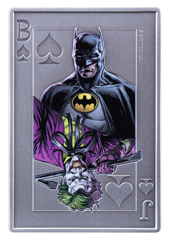 2024 Samoa Batman Vs. Joker Colorized Playing Card .999 Silver 2oz Coin