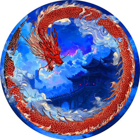 2024 Perth Lunar Year of Dragon Red Dragon Colorized 1oz .999 Silver Coin