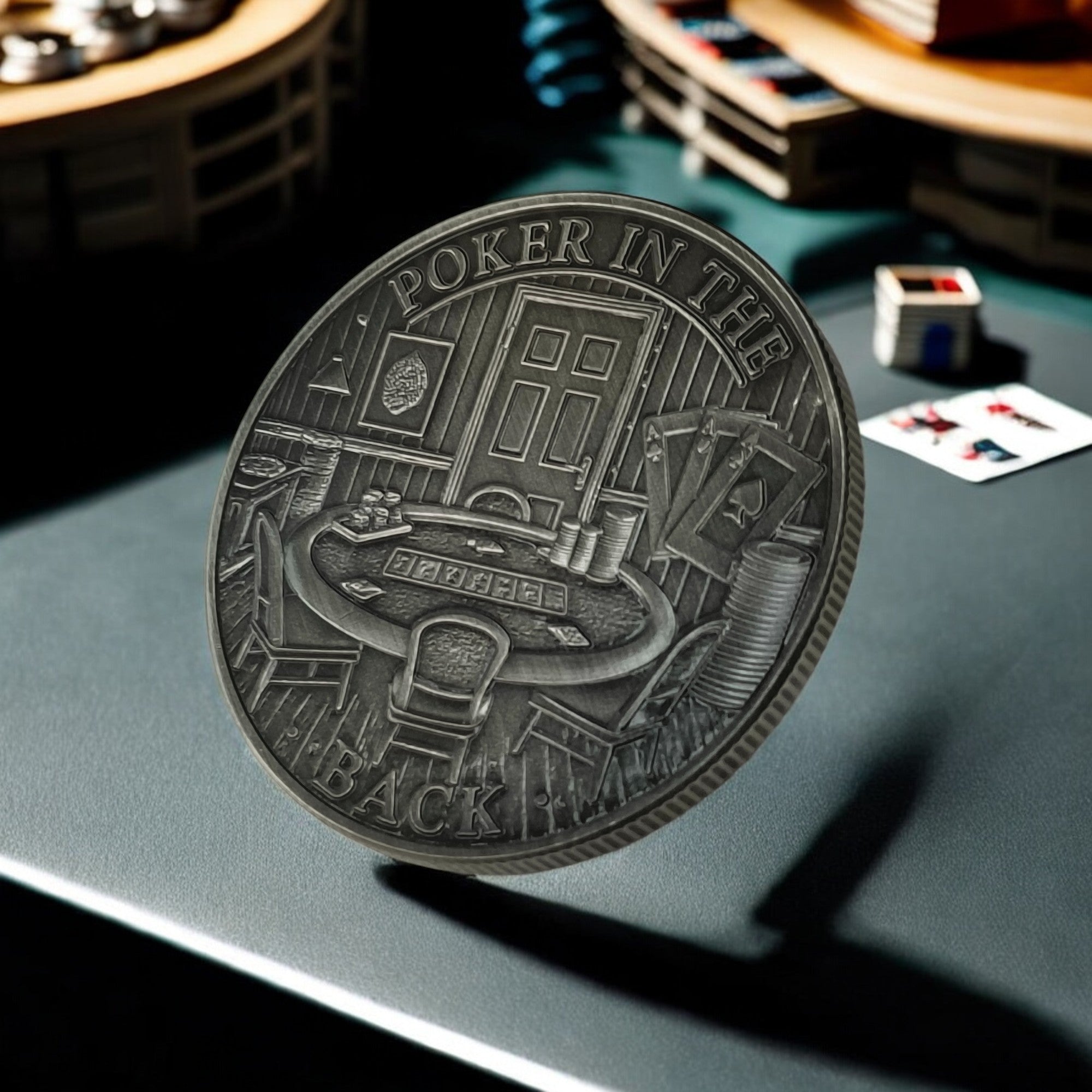10 pack-- Choices Poker Chip .999 Copper 1oz ADVP Antique Silver Plating