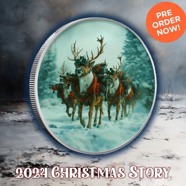 2024 Christmas Story 1oz .999 Fine Silver Round Colorized P