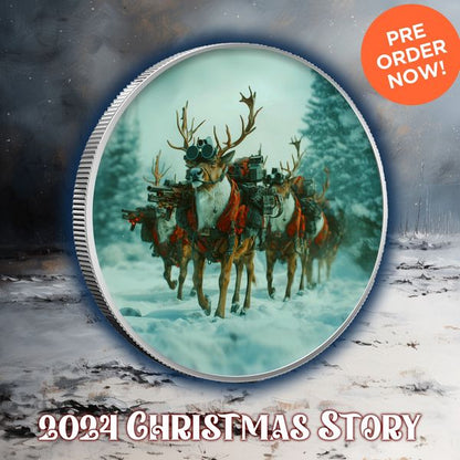 2024 Christmas Story 1oz .999 Fine Silver Round Colorized P