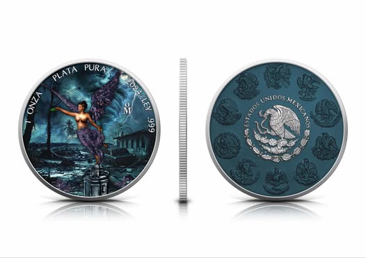 2024 Mexico Libertad Black Holo Dark Skies .999 Silver Coin