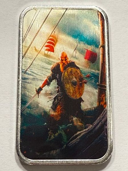 2024 .999 Silver Art Bar Vikings Rollo and Floki