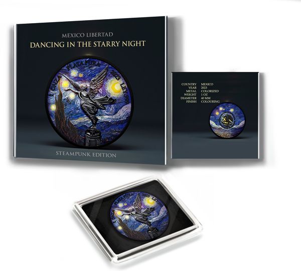 2024 Mexico Libertad Galaxy Black Dancing in the Starry Night 1oz .999 Silver Coin Presale