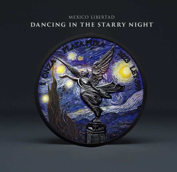 2024 Mexico Libertad Galaxy Black Dancing in the Starry Night 1oz .999 Silver Coin Presale