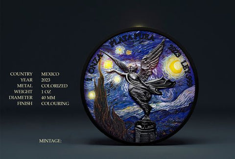 2024 Mexico Libertad Galaxy Black Dancing in the Starry Night 1oz .999 Silver Coin Presale