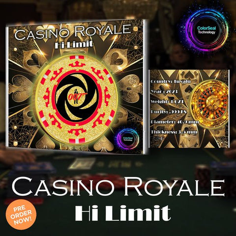 2023 Tuvalu Colorized Casino Royale Hi Limit .999 Silver 1oz Coin Presale