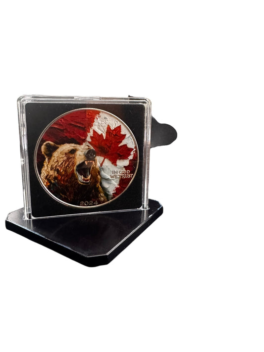 2024 Silver Eagle Grizzly Bear Edition Colorized 1oz .999 Silver Coin