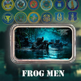 1oz .999 Silver Colorized Art Bar NAVY Frog Men