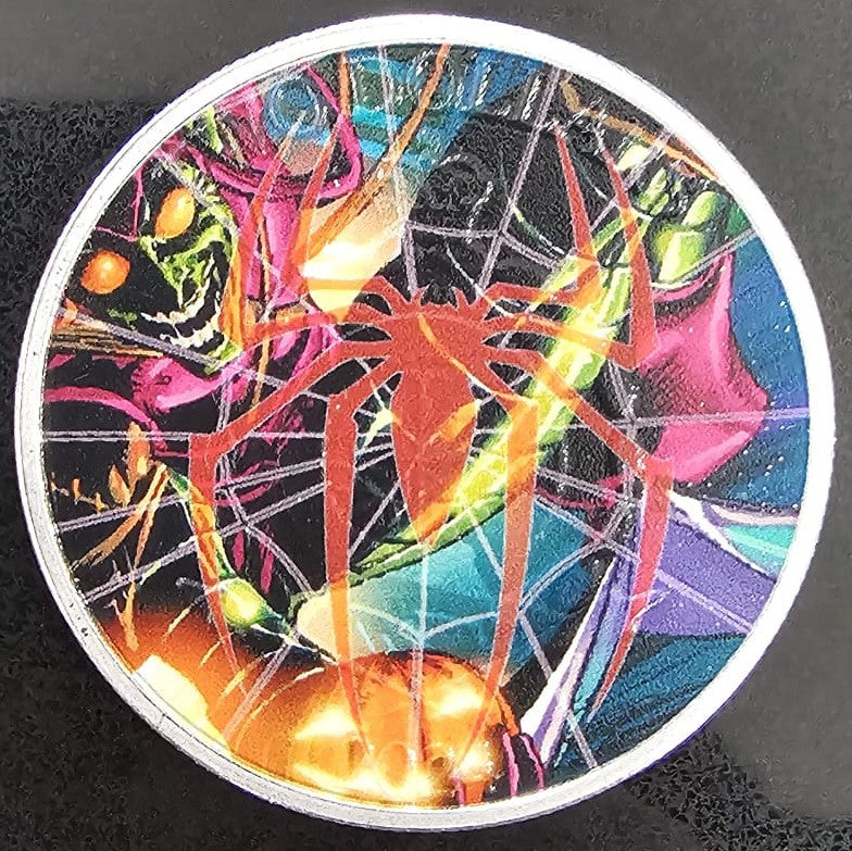 2025 Spider-Man vs Green Goblin Colorized in Slab 1oz .999 Silver Medal