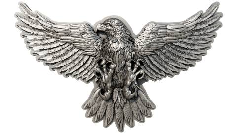 2025 Cameroon Antique USA Bald Eagle 2oz .999 Silver Shaped Coin