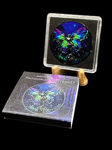 2023 Mexico Libertad 1oz .999 silver Colorized Pandorian Butterly Neon Coin